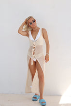 Load image into Gallery viewer, Kiara Knit Tie Front Coverup - Milk
