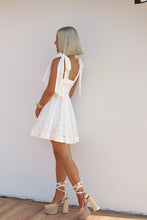 Load image into Gallery viewer, Quinn Eyelet Oversized Ribbon Mini Dress
