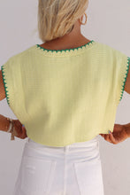 Load image into Gallery viewer, Maybelle Frill Hem Summer Sweater - Lemon/Green
