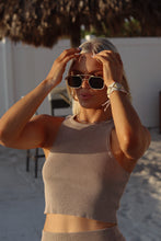 Load image into Gallery viewer, Gigi Retro Double Bridge Sunglasses - Golden Grey
