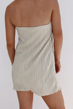 Load image into Gallery viewer, Kelce Pleated Tube Mini Dress - Taupe
