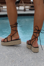 Load image into Gallery viewer, Jillie Wrap Platform Esparille Sandals - Black
