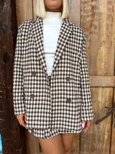Load image into Gallery viewer, Tribeca Plaid Double-Breasted Blazer
