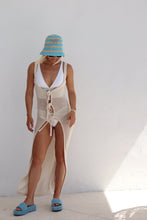 Load image into Gallery viewer, Kiara Knit Tie Front Coverup - Milk
