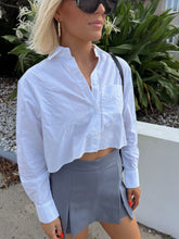 Load image into Gallery viewer, Clara Crop Shirt - White
